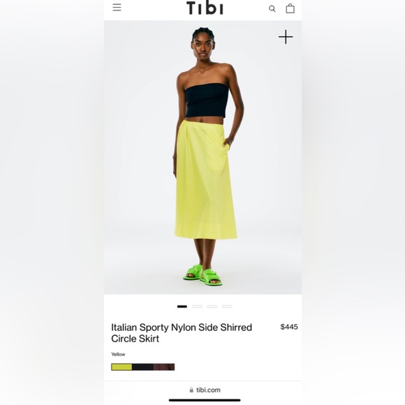 Italian Sporty Nylon Side Shirred Circle Skirt